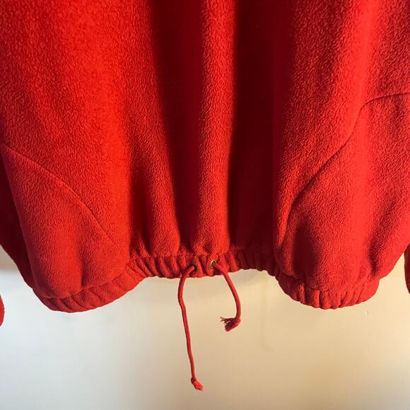 VTG Polo Sport Ralph Lauren SZ XL Red Fleece Quarter Zip Drawstring Hem Pullover - Picture 13 of 16
